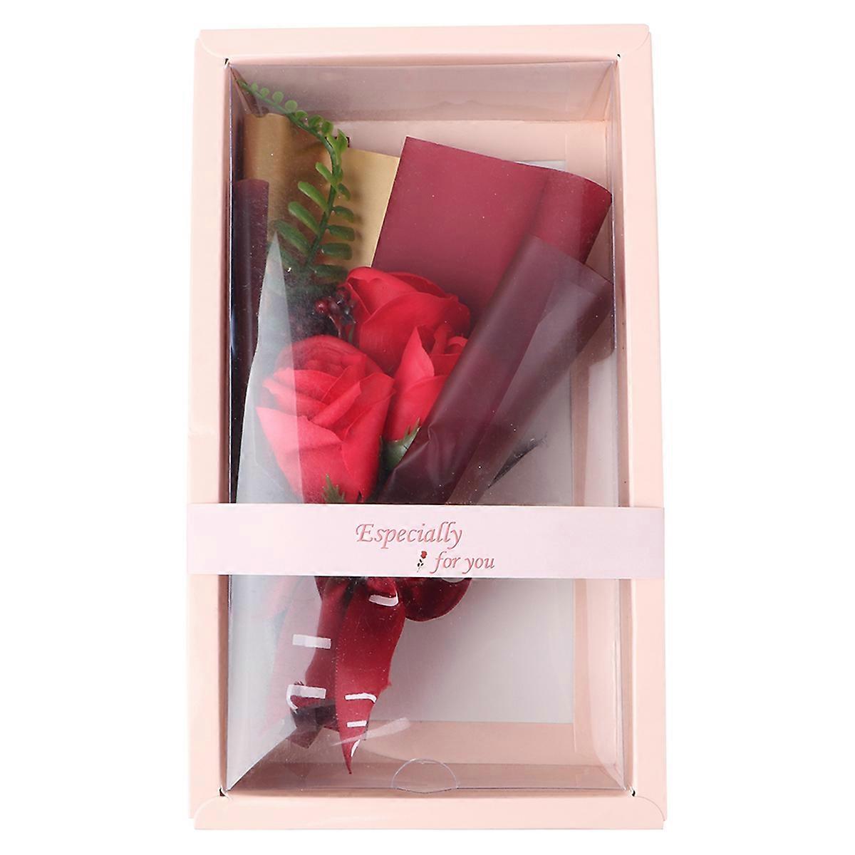 Artificial Soap Rose Bouquet Red Eternal Love Symbol Christmas Wedding Decor 1Set
