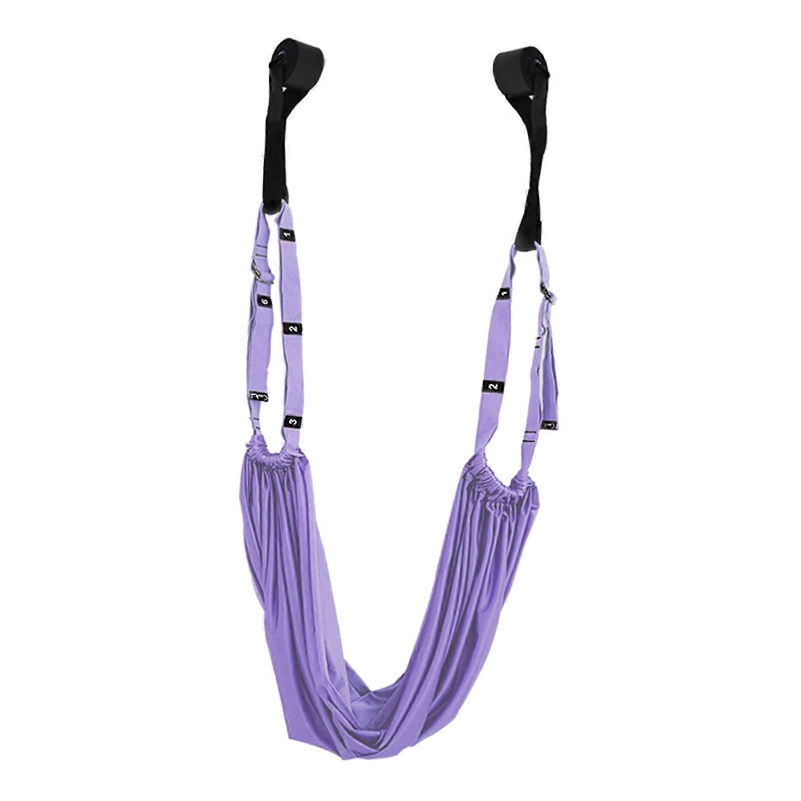 Leg Extender Strap for Aerial Yoga, Elastic Flexibility Trainer, Strong Load Capacity, Foldable Stretch Strap, Purple