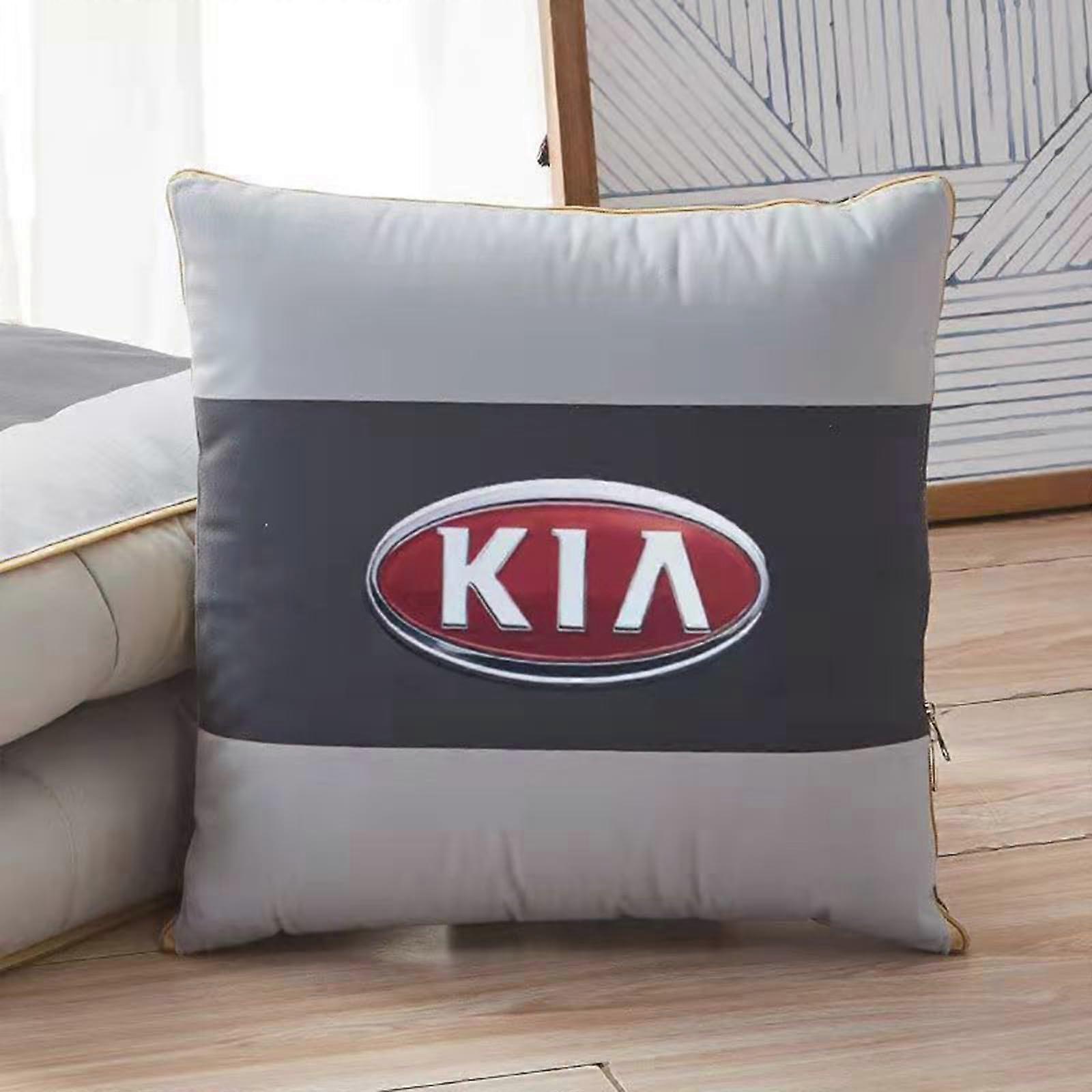 Travel Blanket and Pillow 2 in 1 for Kia Rio, 40 x 40 cm Multifunctional Travel Set in Soft Fabric