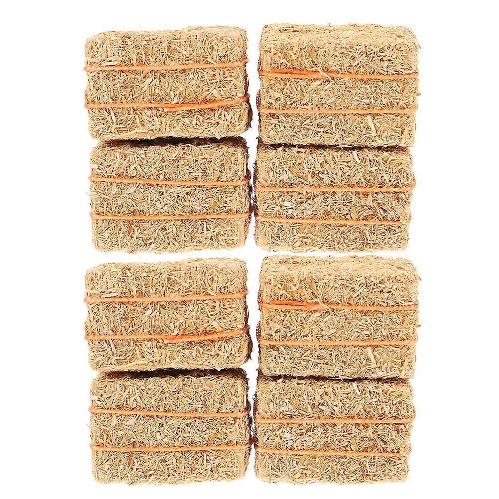 Mini Haystack Decorations Doll House Straw Bale Model Autumn Mini Garden 8Pcs