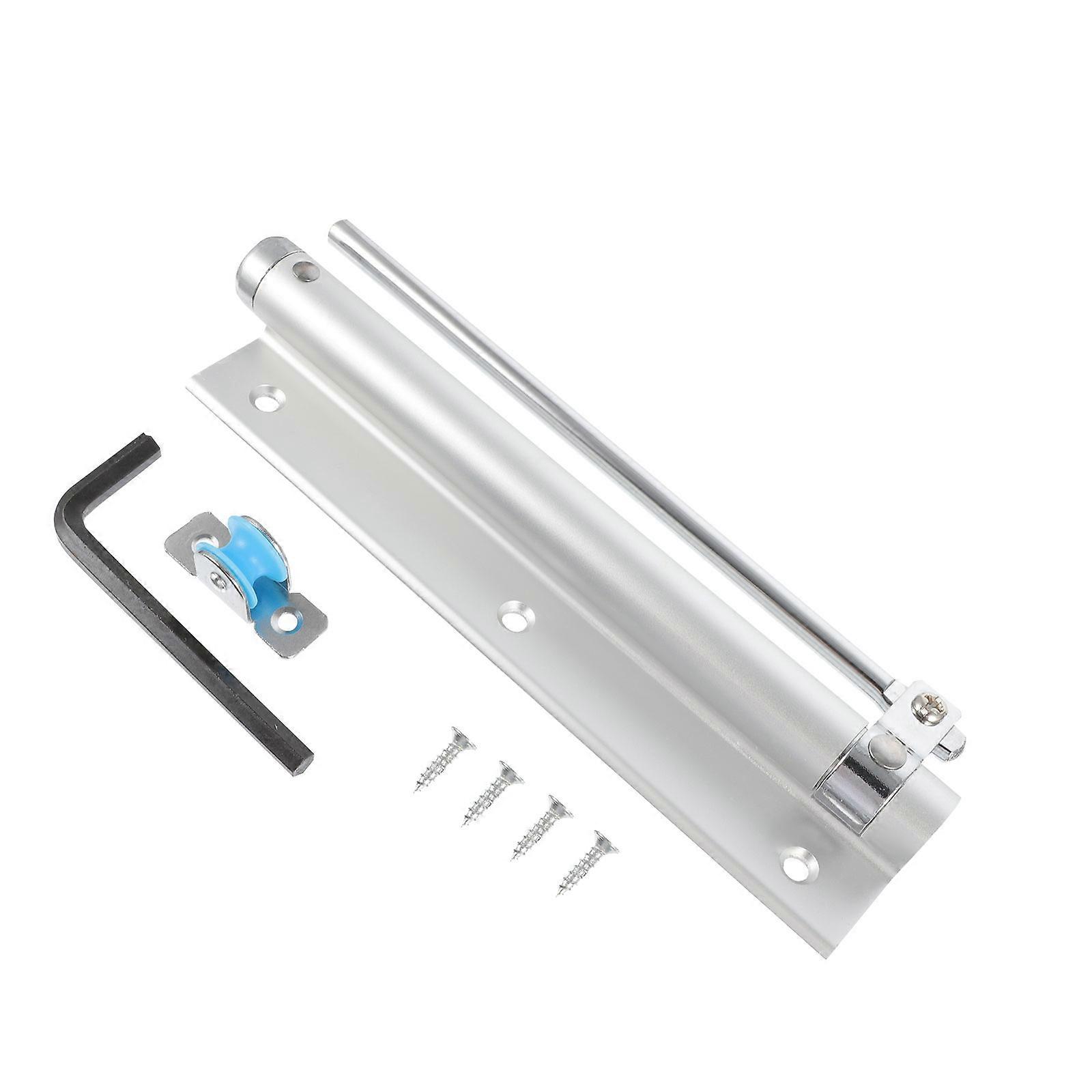 Automatic Door Closer Self-Closing Door Closer Buffer Door Closing Tool Home Use 18.5X5CM Silver Heavy Duty Spring 1Pc