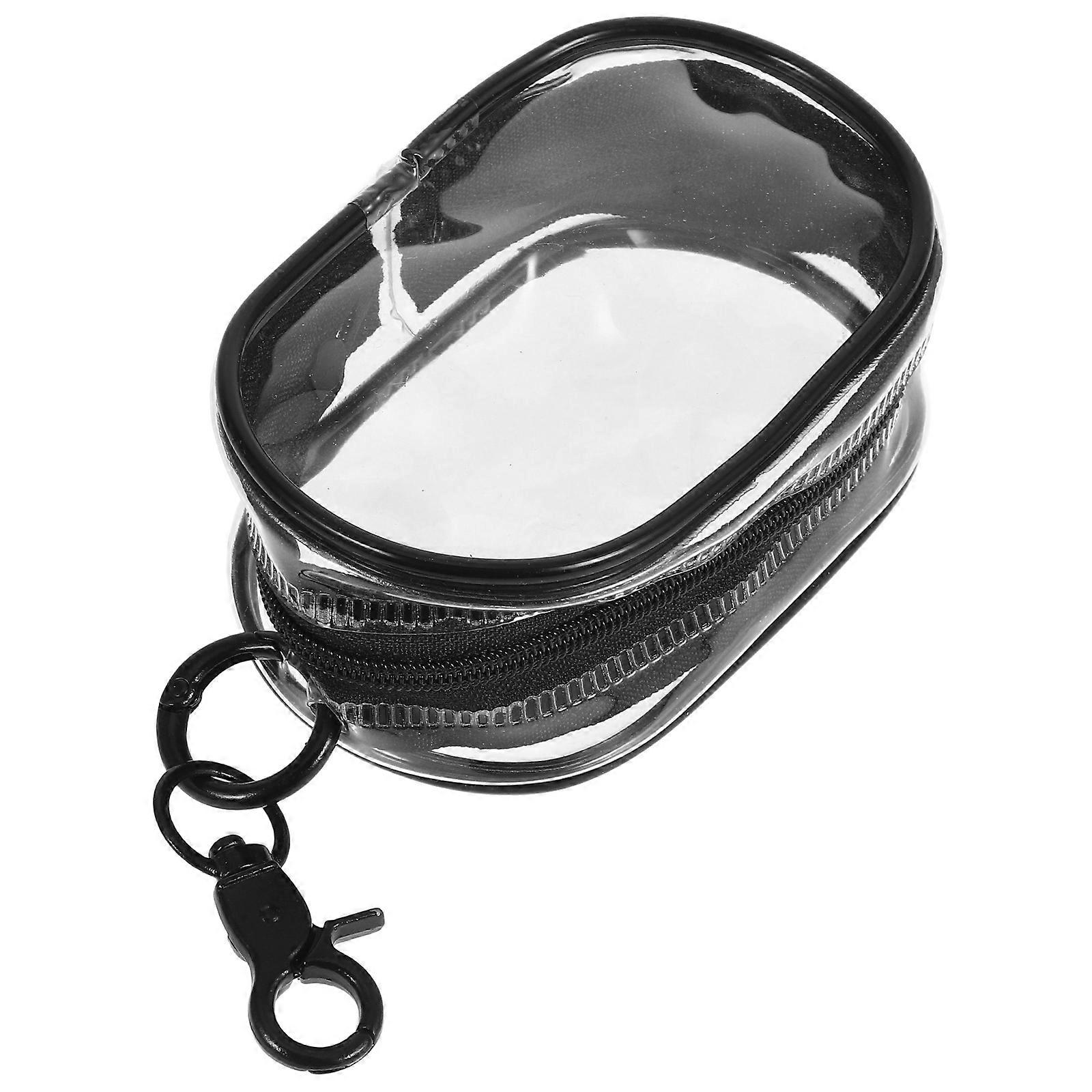 Compact Clear Travel Pouch with Lobster Clasp, Multifunctional Zipper Bag for Hair Ties, Earbuds, Cables, and Small Accessories, Durable PVC and