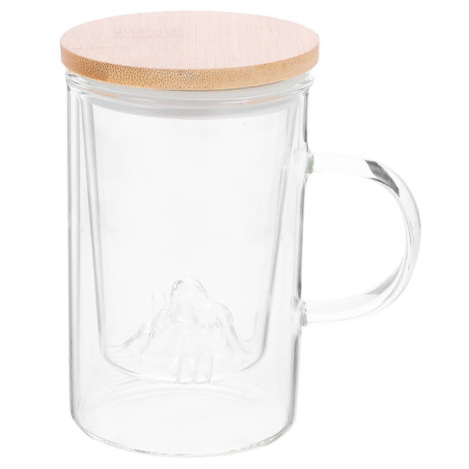 High Borosilicate Glass Cup with Steeper for Hot Beverages Tea Lovers 1Pack