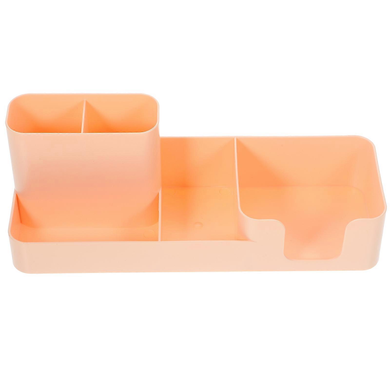 Desktop Stationery Storage Box Remote Controller Storage Home Use Rectangular Shape Plastic Material 1Pack