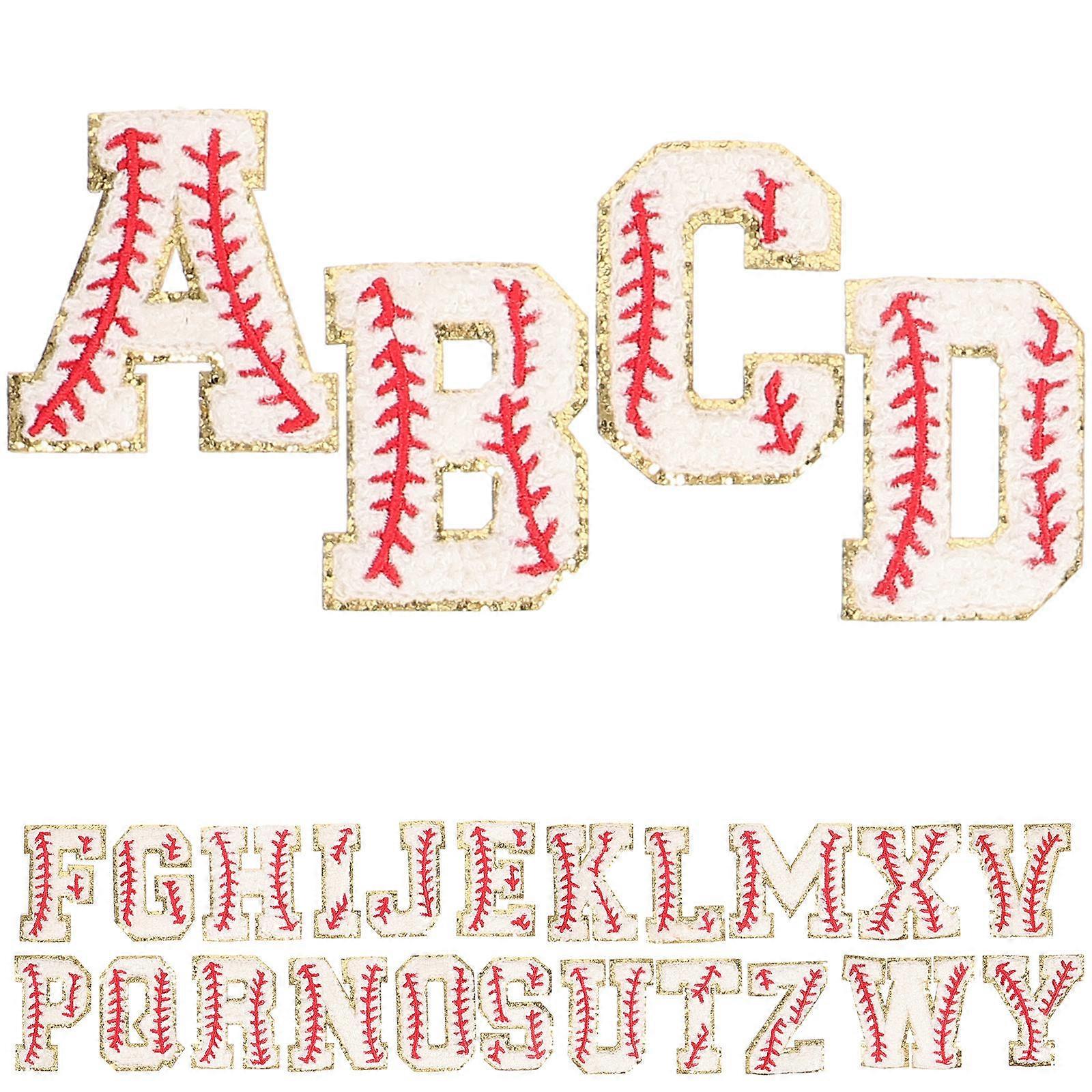 Letter Shaped Coat Patches Embroidery Patches Delicate Clothes Patches Assorted Color 6x5.5cm Reinforce 26Pcs