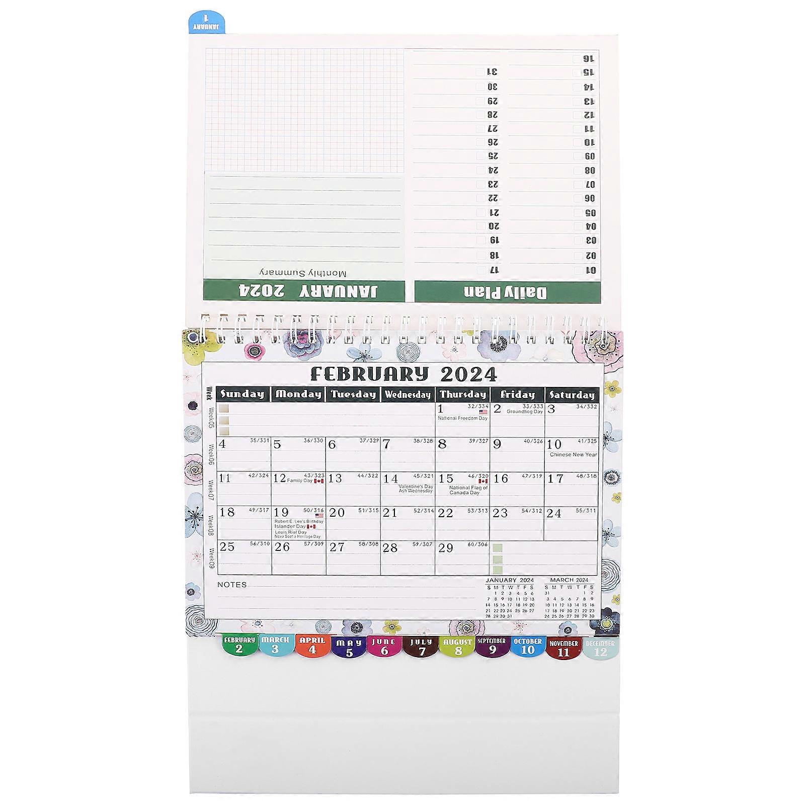Home Desk Calendar Multi Color Shape Daily Thick Material Holiday Marking 1Pcs