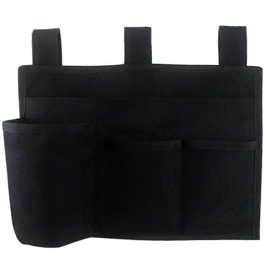 Bedside Organizer Bedside Hanging Bag Dormitory Storage Pouch Black 33X23.5cm Rectangular Multipurpose 1Set