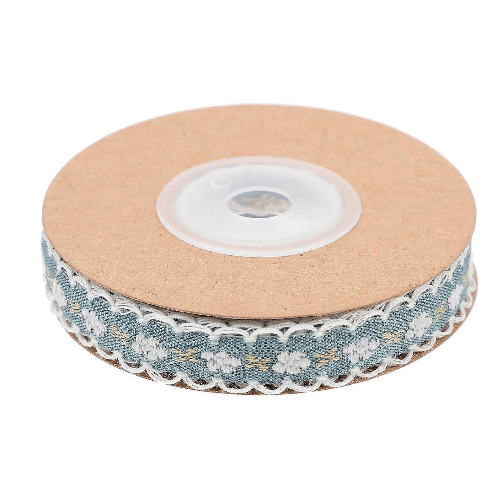 Cloth Ribbon Embroidered Ribbon Diy Material present Wrapping Festival Projects Blue Polyester 1Pack