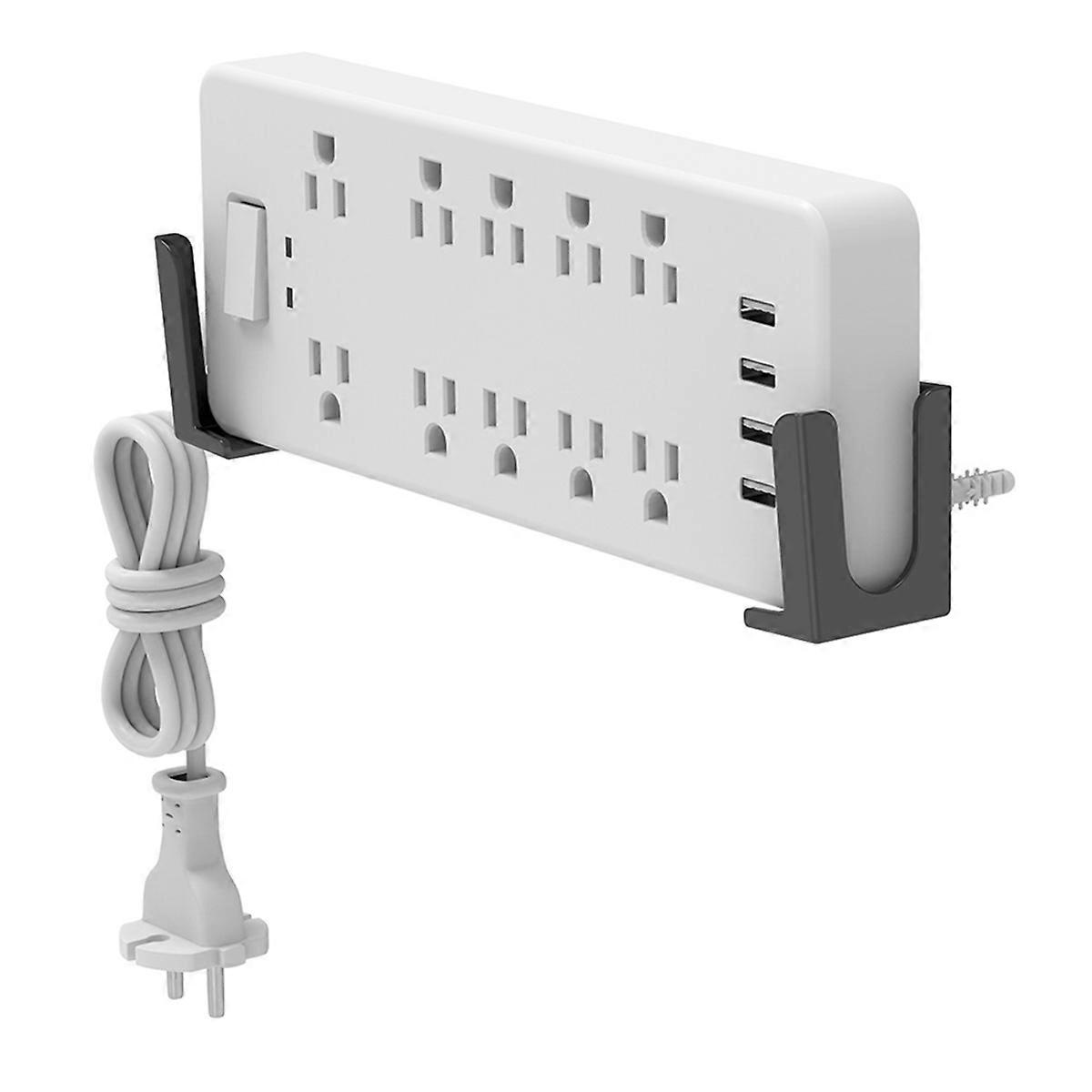 Wall-Mounted Power Strip Holder Wall Mount for Power Strip Tablet Mobile Phone Self-Adhesive or Pun