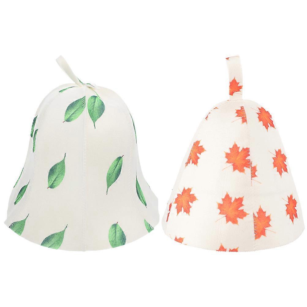 قبعات الساونا اللباد (2 قطعة) - قبعات حمام مقاومة للحرارة قابلة للتنفس للنساء والرجال ، مادة مرنة للاستخدام في السبا والاستحمام والساونا