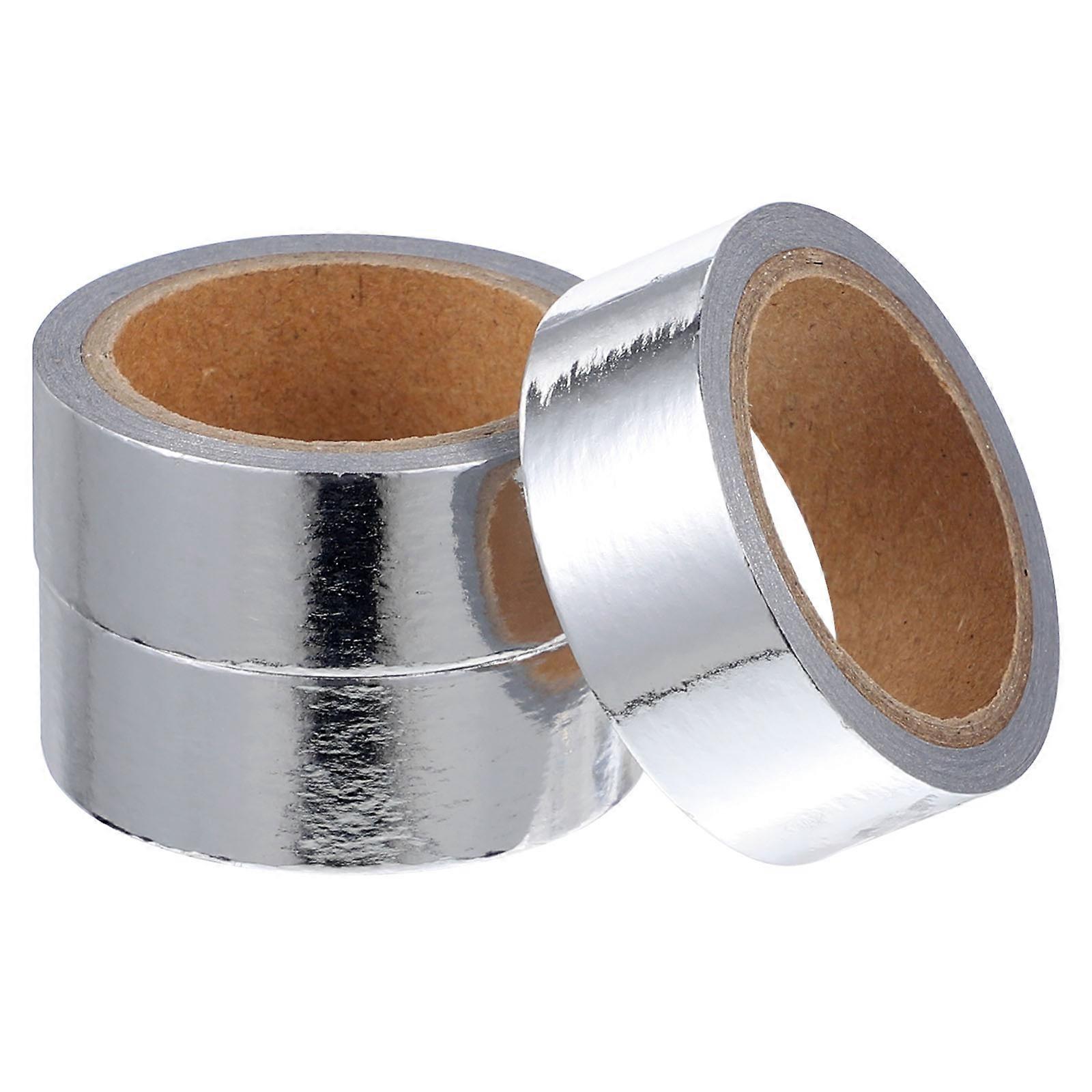 Solid Foil Washi Tape Decorative Metallic Tape Scrapbooking Use Silver 4.20X4.20X1.60CM DIY Rolls