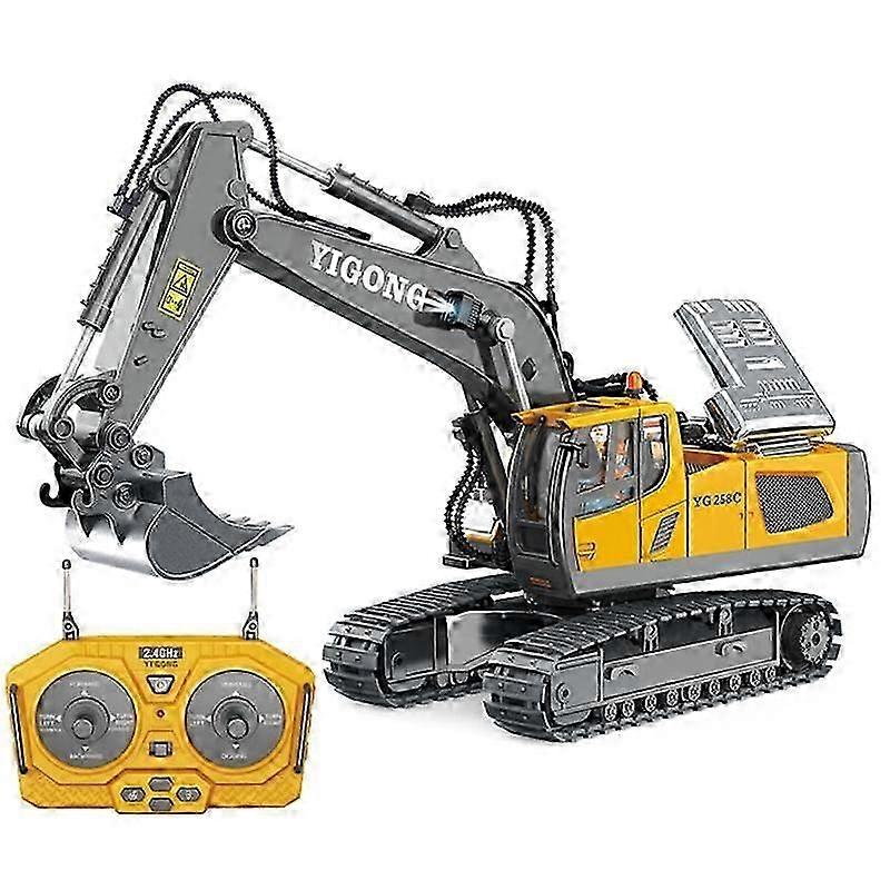 1:24 Remote Control Excavator 11 Channels 2.4G Remote Control Aluminum Alloy Engineering Vehicle