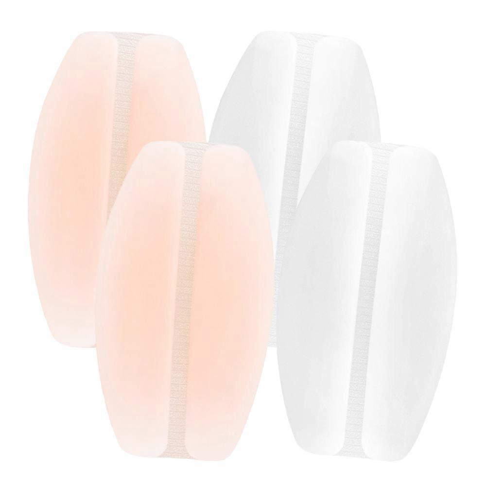 4PCS Cushion Skid Strap Pads for Bras, Swimsuits & Vests – Comfort Support, Non Slip Design, Skin Color White