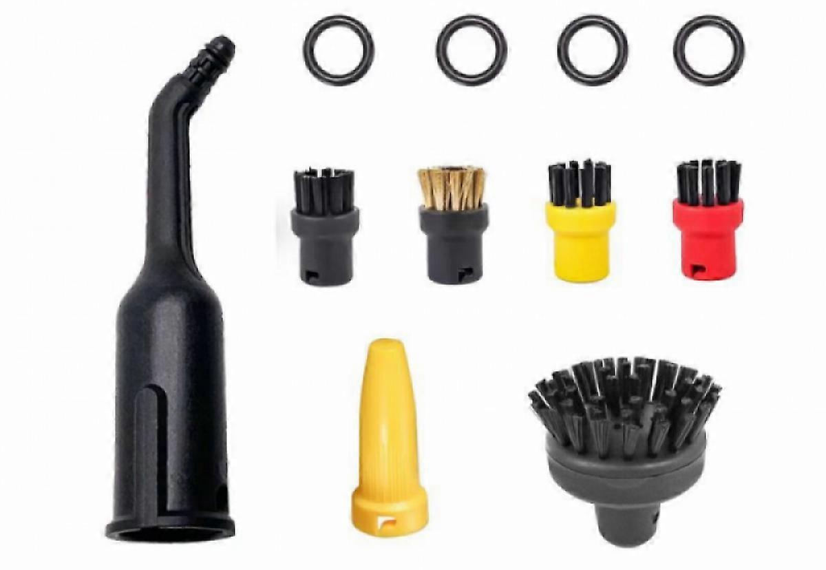 Karch 7-piece steam cleaner accessory set, 4 Karch-ER brushes, 1 large round brush and 2 nozzle replacement parts, suitable for Kärch-ER SC1 SC2 CTK1