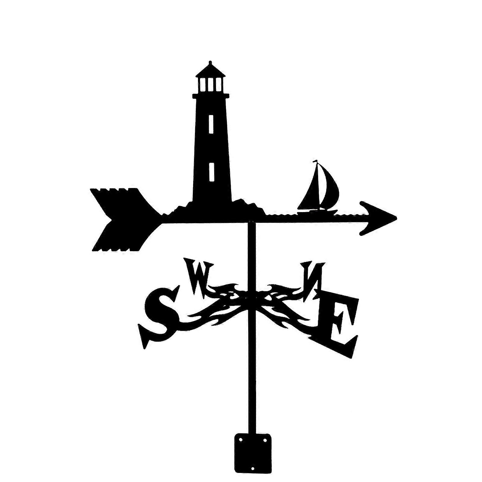 Weather vane made of stainless steel with roof mounting, wind direction indicator, style 4