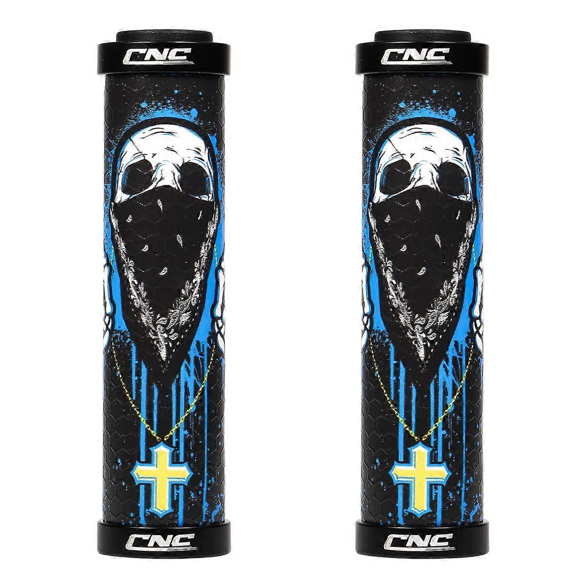 CNCLOL Bicycle Handlebar Grips, MTB Bicycle Grips 22 mm Made of Silicone, Bicycle Handles Double LockOn Design for MTB/Mountain Bike