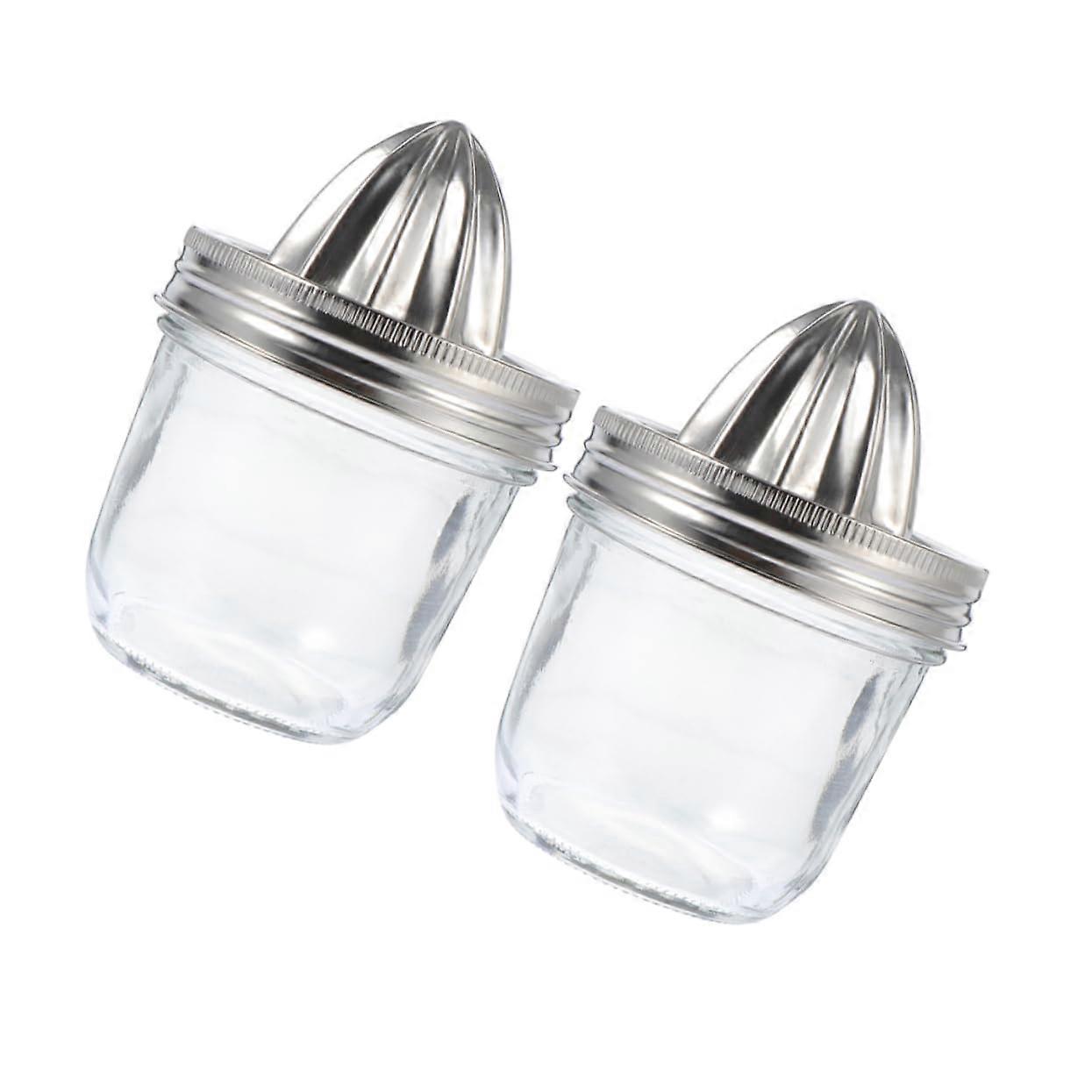 Pack of 2 Mason Jaricer Hand Presses, Citrus Fruits, Juice Maker, Juicer, Glass