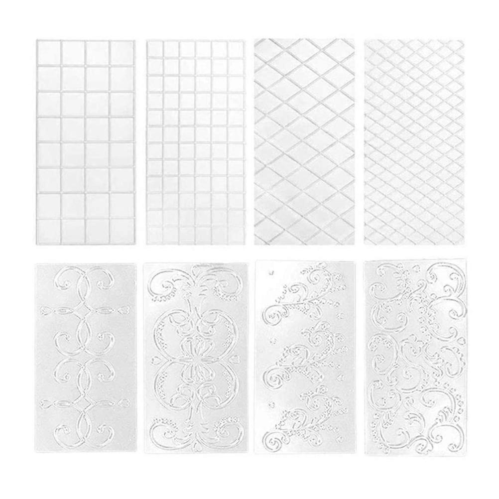 Transparent Cake Stencils Chocolate Shaping Tool Rectangle Shape For Bakers 8Pcs