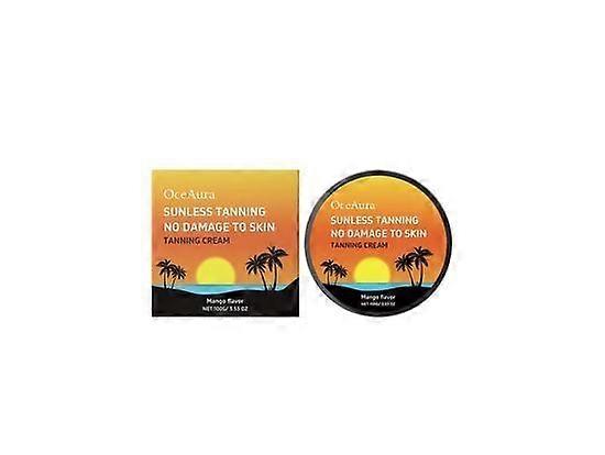 Sunless Tanning Cream - Self Tanner with Mango/Coconut Scent | Easy Application, All-Skin-Type Formula for Natural Brown Glow | Vegan & Cruelty-Free