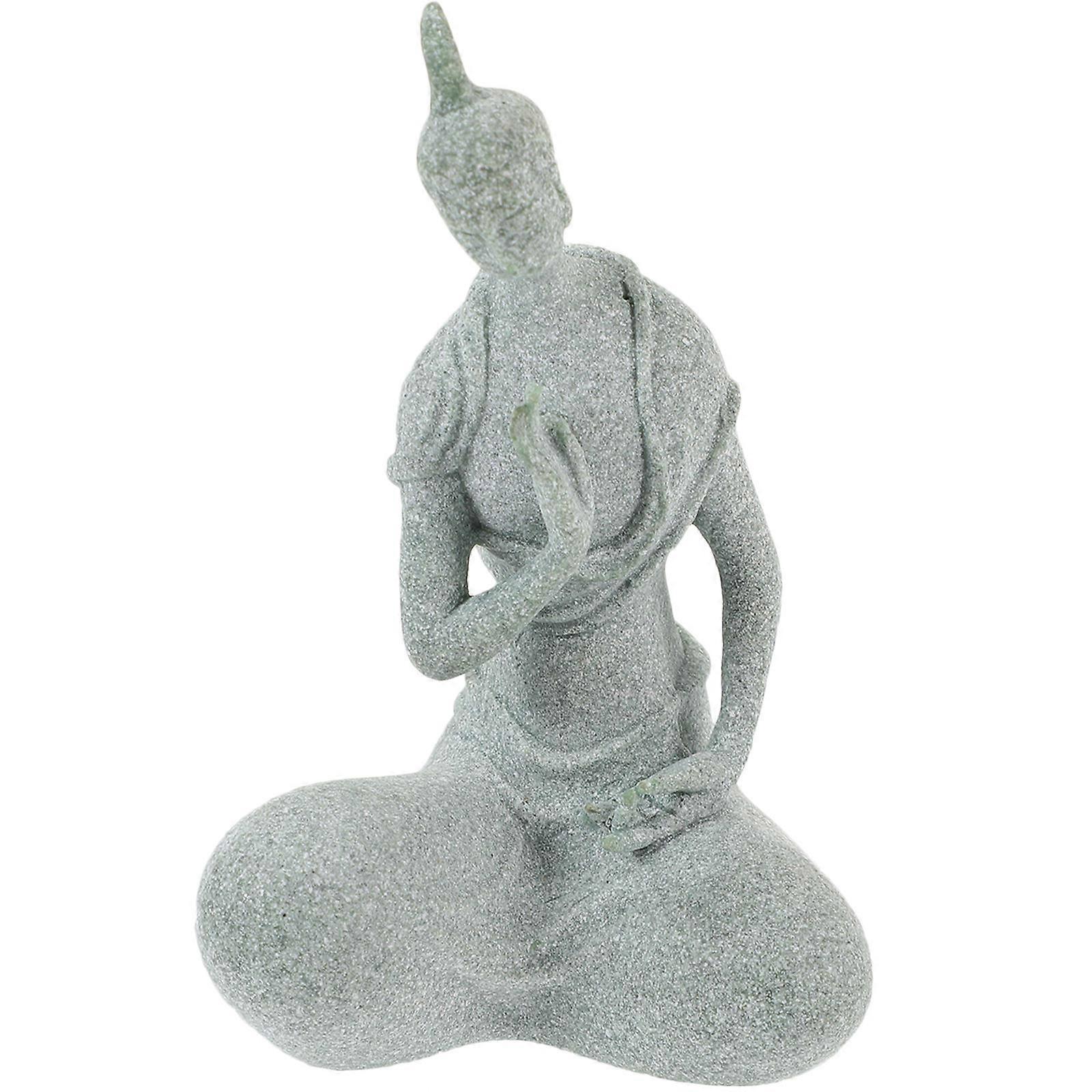 Desk Sculpture Sandstone Buddha Statue Traditional Chinese Style Home 1Pack