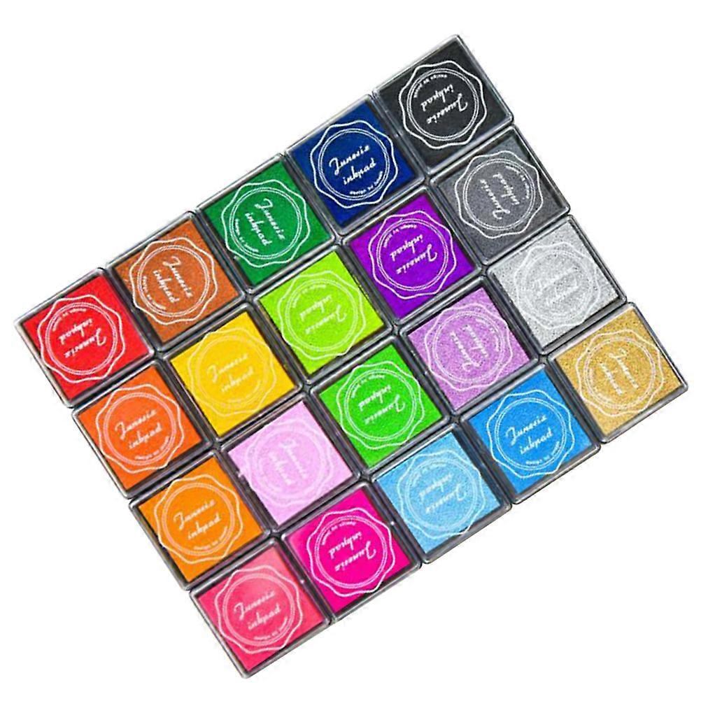 Kids Stamp Pads Finger Ink Pad Stamp Pad Quickly Dry Plastic Material Craft Projects 1Set