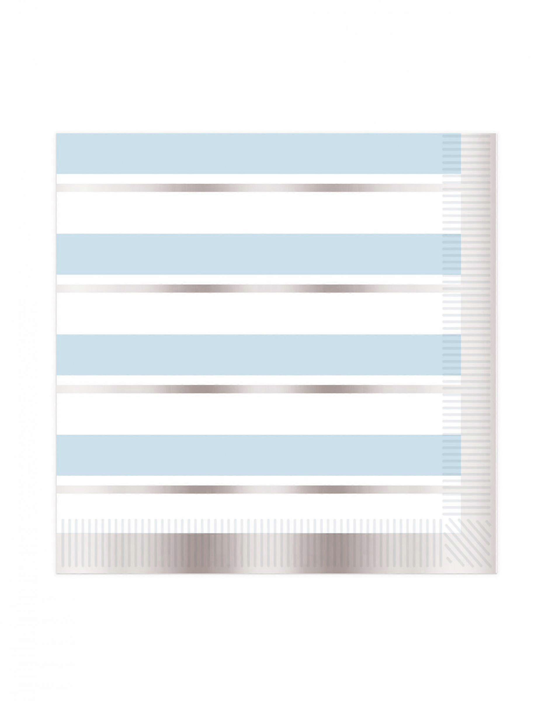 16 Tovaglioli di Carta con Strisce Blu e Bianche, Dimensioni 33 x 33 cm, Perfetti per Ogni Occasione o Evento