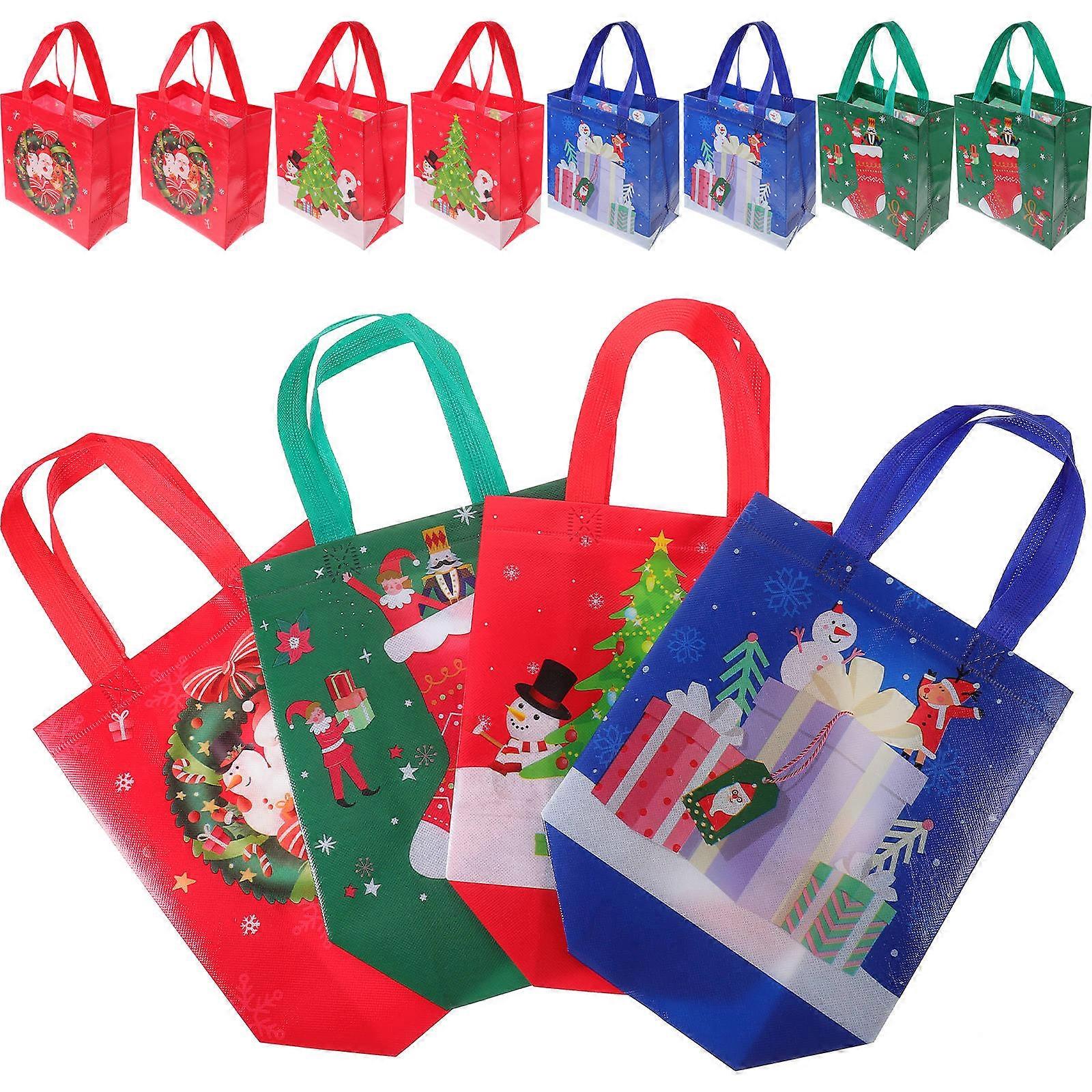 Goodie Candy Bags Christmas present Bags Reusable Storage Rectangular Bright Color 9.1X8.7X4.3in 12Pcs