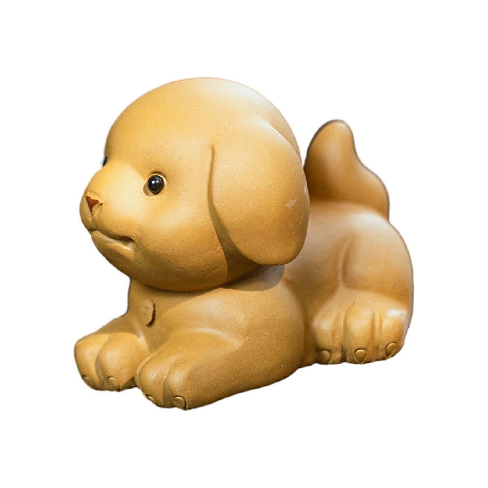 Cute Dog Figurine Tea Pet Ornaments Set for Tea Enthusiasts Home Decoration, Perfect