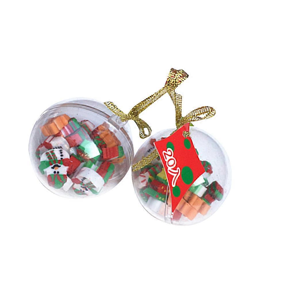 Kids Pencil Eraser Cartoon Shapes Christmas Elements Erasers Classroom Use 5x5cm 4Sets