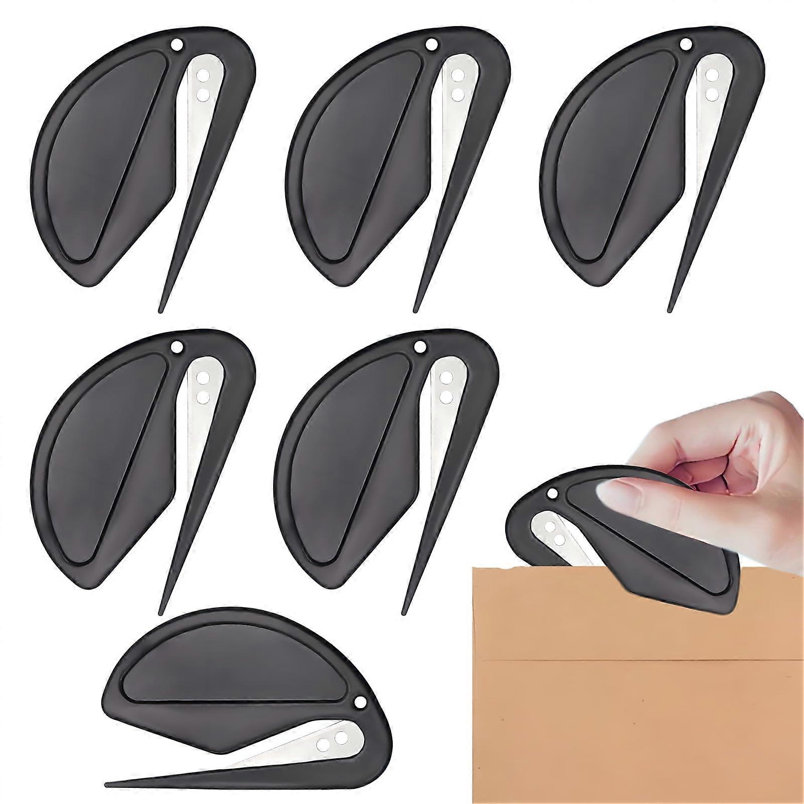 Pack of 6 Plastic Letter Openers with Metal Blade and Foil Cutter for Envelopes, Mails, Parcels, and Paper Cutting