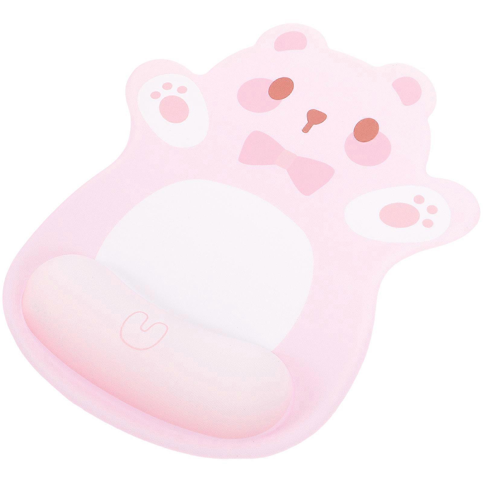 Cute Mouse Shape Desk Mousepad Wrist Support Pink 25.00X20.00X2.00cm Accurate Mouse Tracking 1Pack