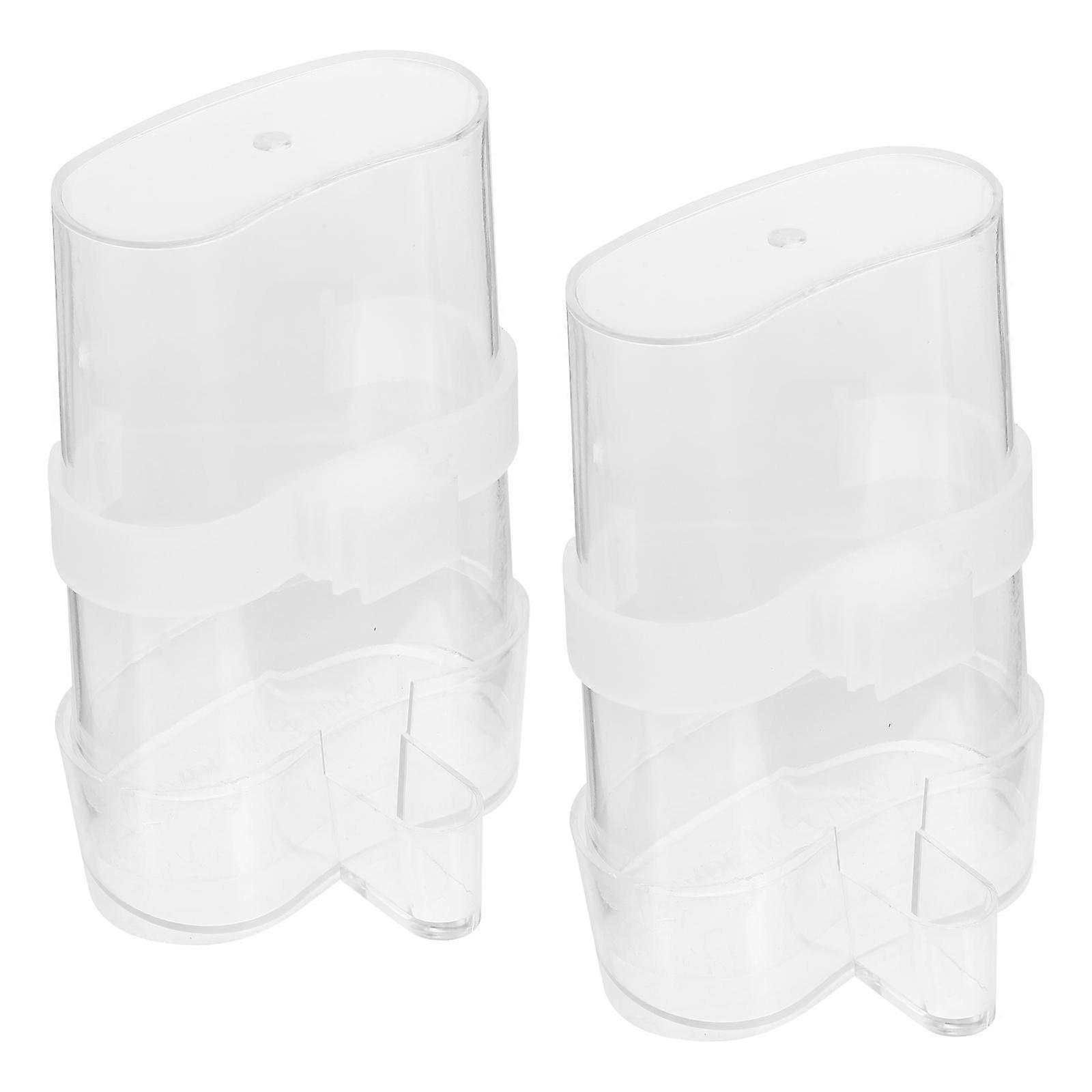 Automatic Bird Feeder Parrot Food Container Bird Cage Accessory 2Pcs