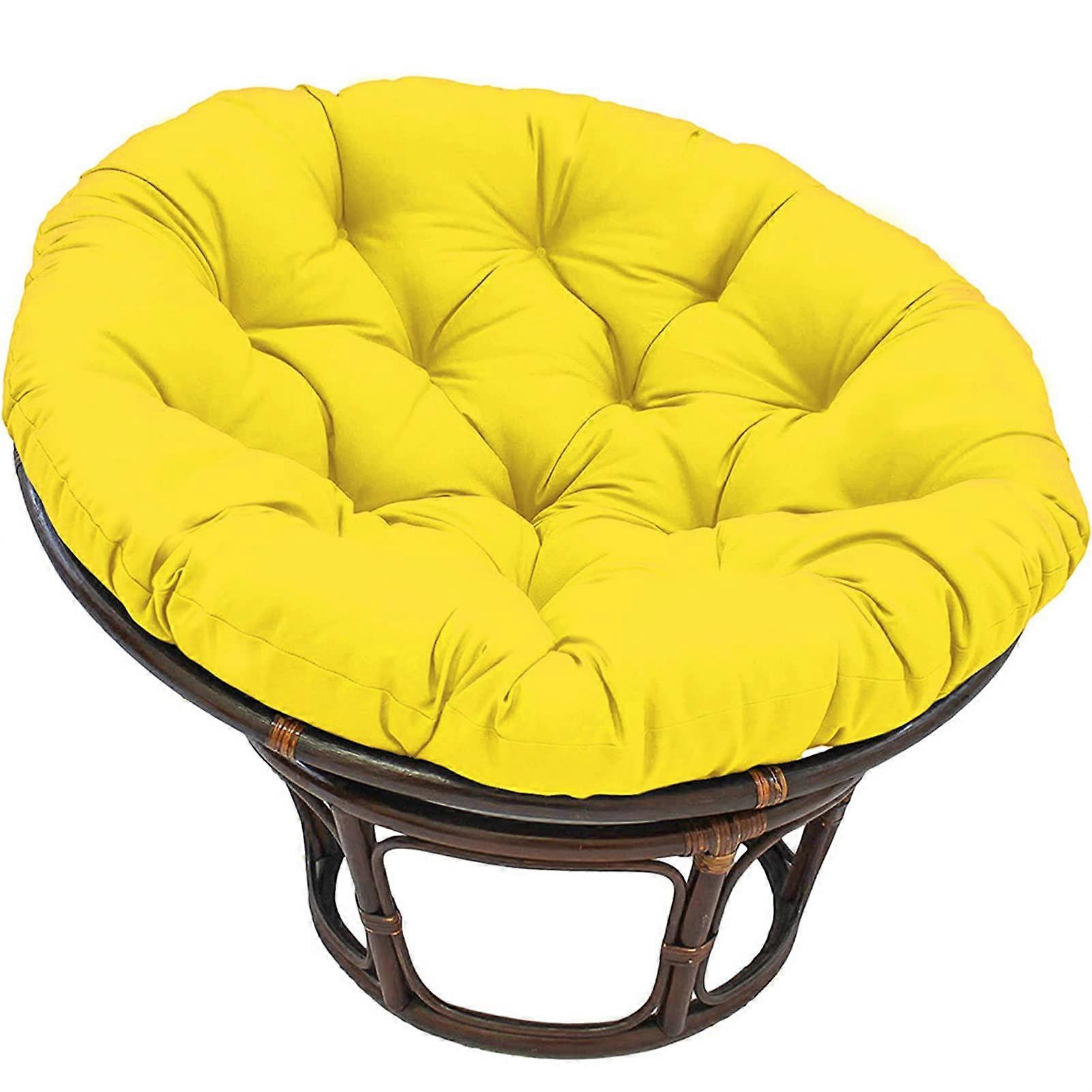 Waterproof round cushion for egg chairs, replacement pads for garden, patio, antislip mats, yellow, 70 cm