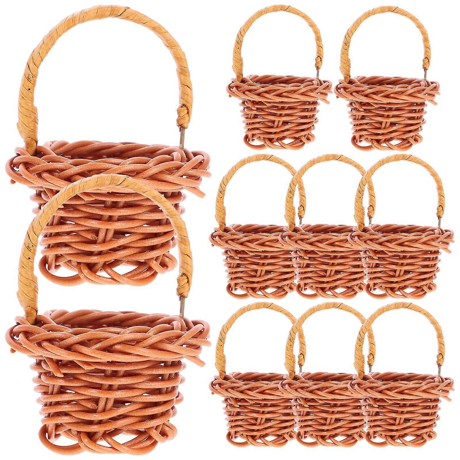 14pcs Flower Basket: Mini Woven Baskets For Home Decor And Photography Props - Handwoven Rustic Ornaments For Party Favors And Storage