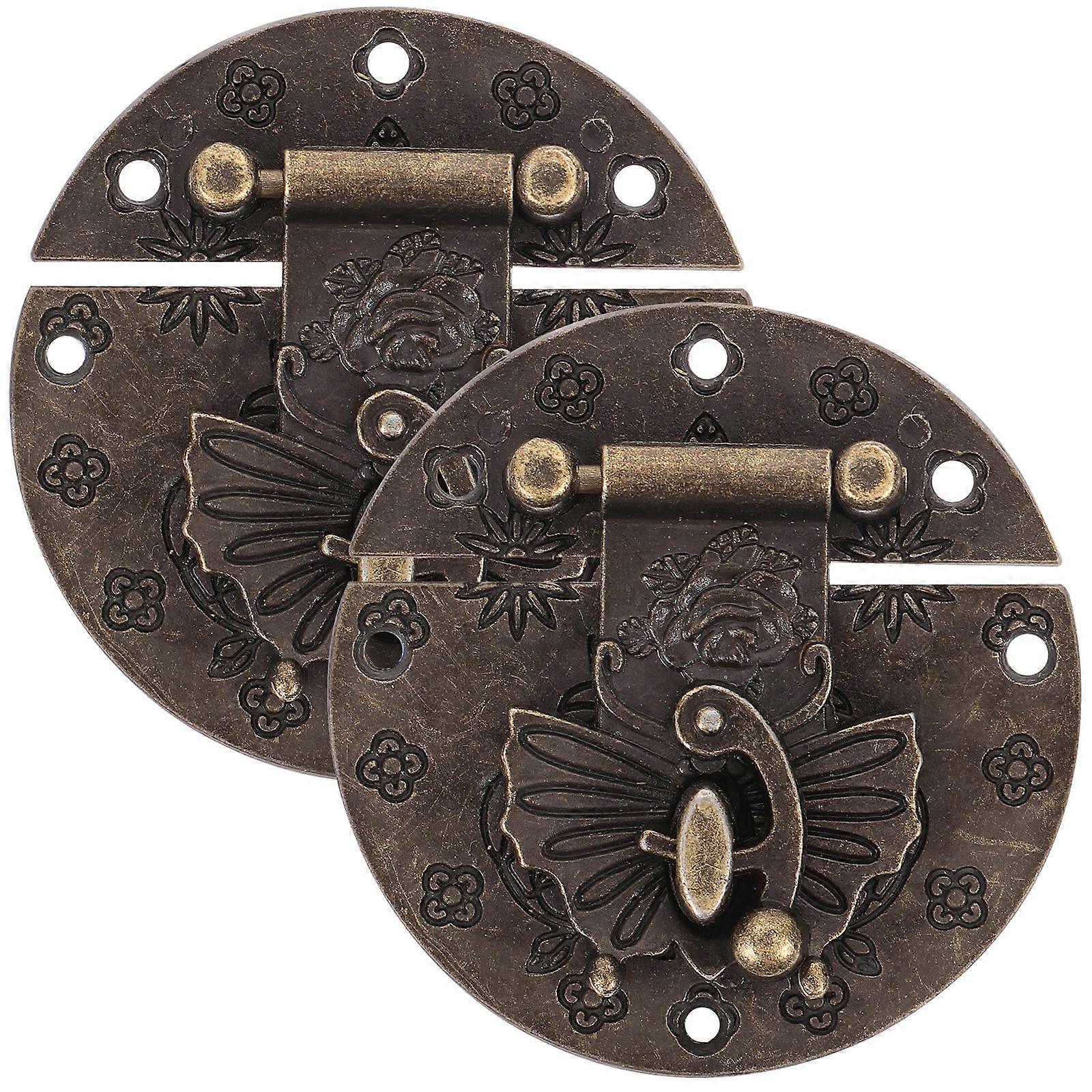 Decorative Box Latch present Box Hasp Latches Wooden Boxes Brown 2.36X2.36X0.39IN Box Accessory 2Set