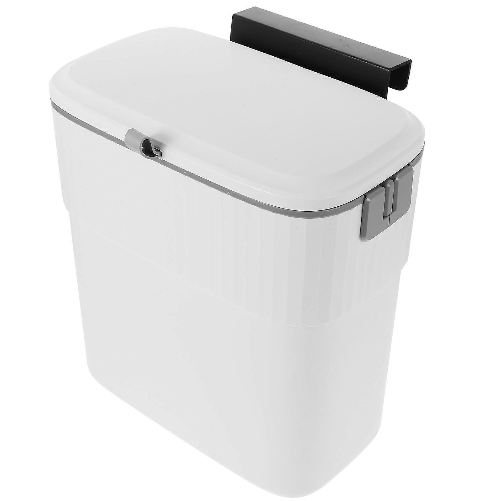 Mini Trash Can Modern Kitchenware Garbage Container Bin 26x15x27.5cm White Odor Prevention 1Pcs