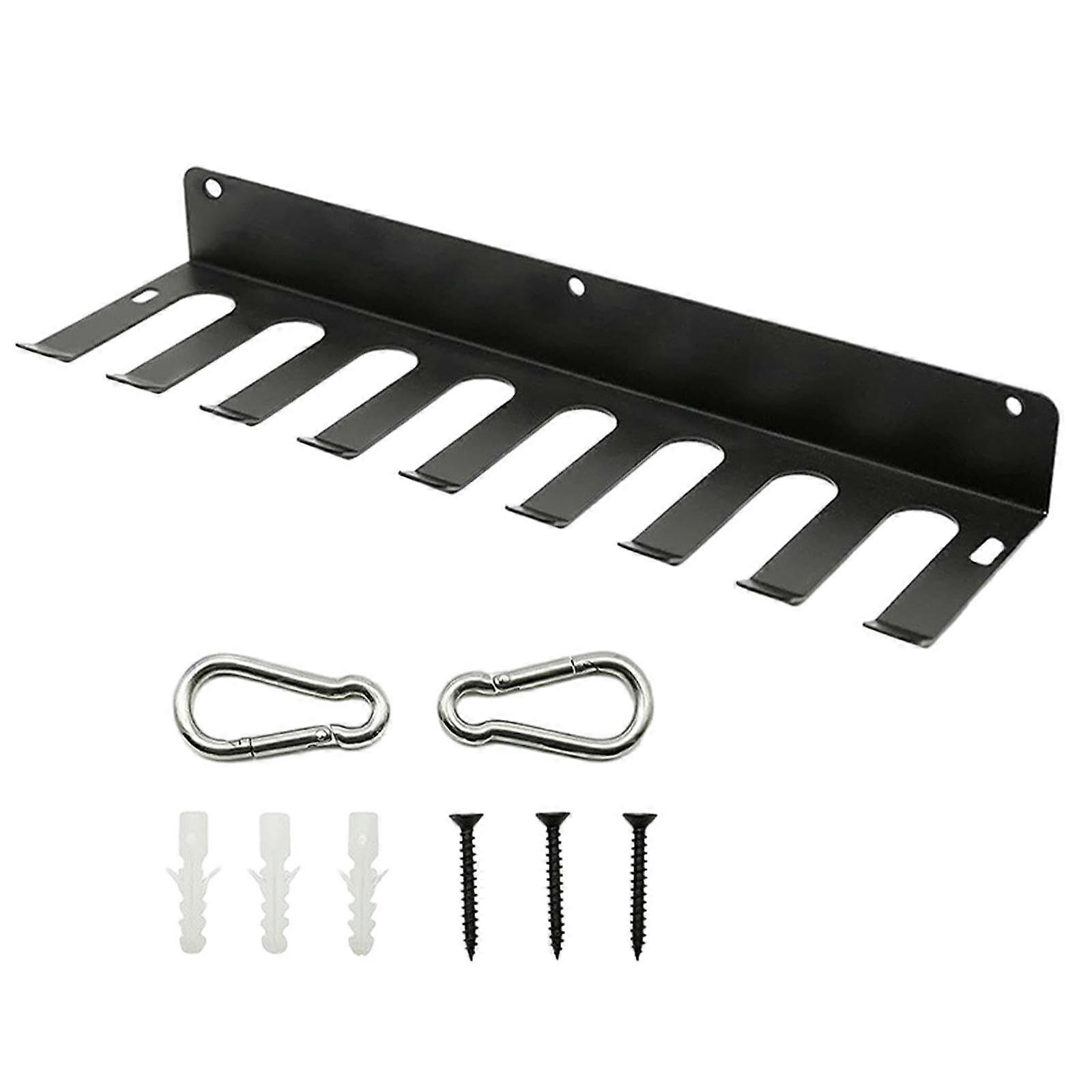 Baseball Bat Rack, Solid Steel Construction, Hook Hardware Included, 2 Hanging Buckles, Equipment Organizer