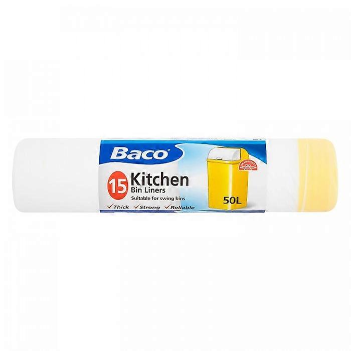 Baco Swing Bin Liners Draw Tie Handle 50L 15pk