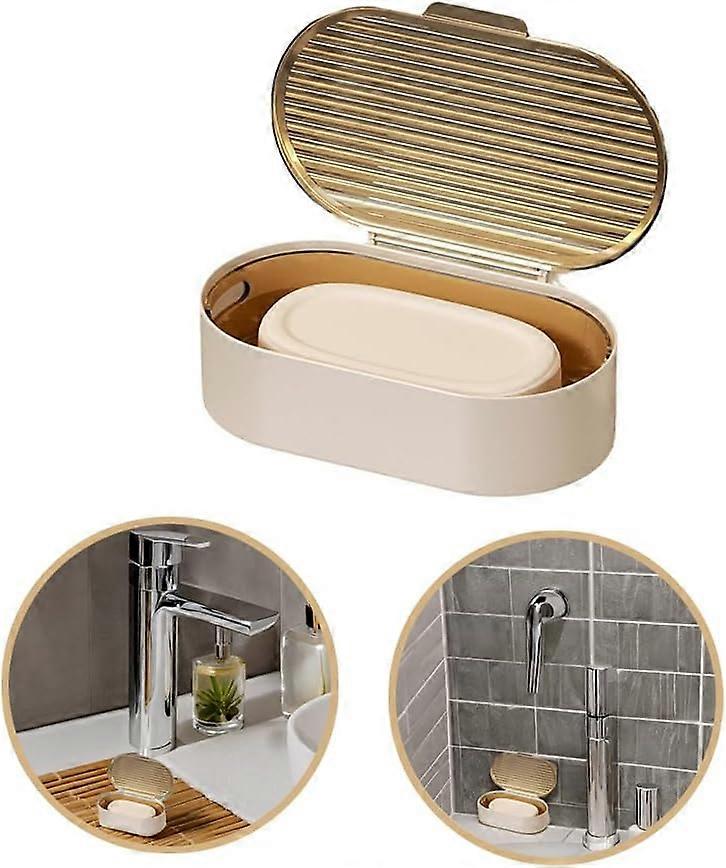 Soap Box, Double Layer Soap Dish with Lid, Portable Travel Soap