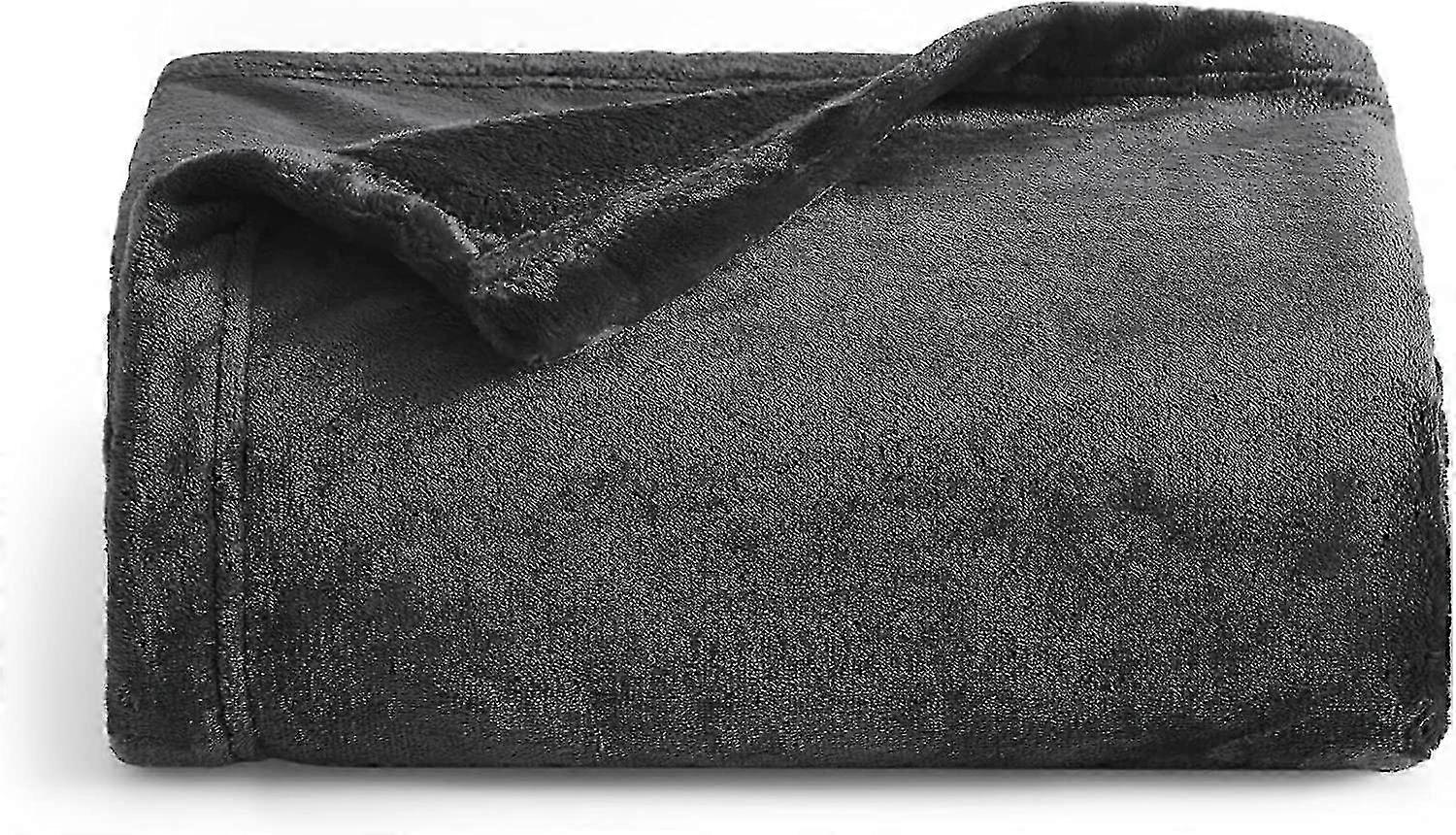 Versatile Soft Fleece Blanket Throw for Sofa, Fluffy Dark Grey, Suitable for Various Home D��cor, 130x151cm