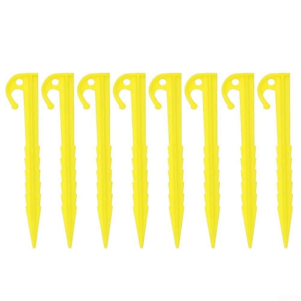 Spiral Tent Stakes, 8 Pack, Durable Wind-Resistant Plastic Pegs for Camping and Beach Use