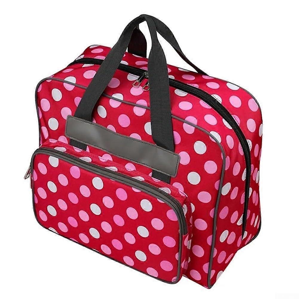 Portable and stylish sewing machine bag, ample space for storage and organization (red)