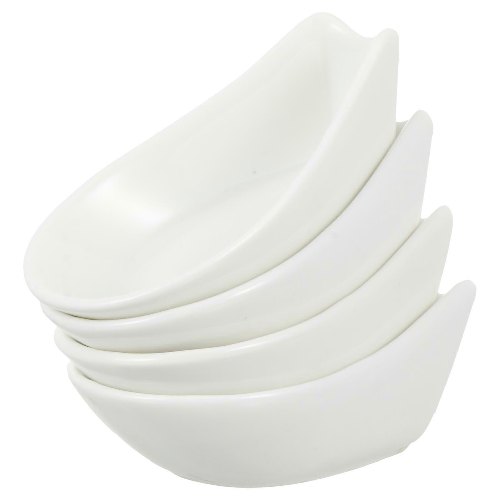 4 Pcs Ceramic Spoon Rests Kitchen Utensil Holder and Spoon Racks