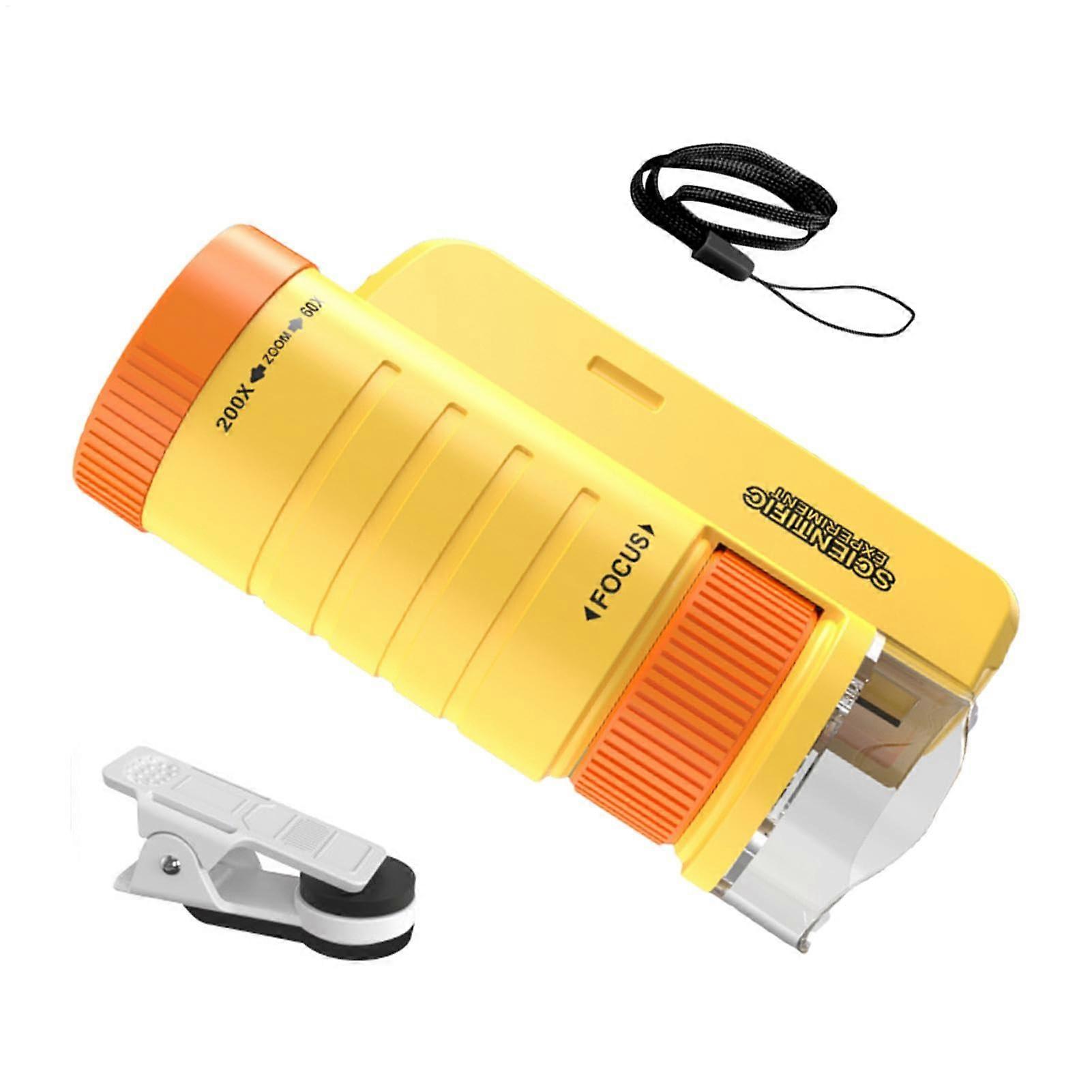 Handheld Microscope for Kids, Portable Microscope for Children Student Science Lab Microscope Adjustable LED Microscope for Little Scientists