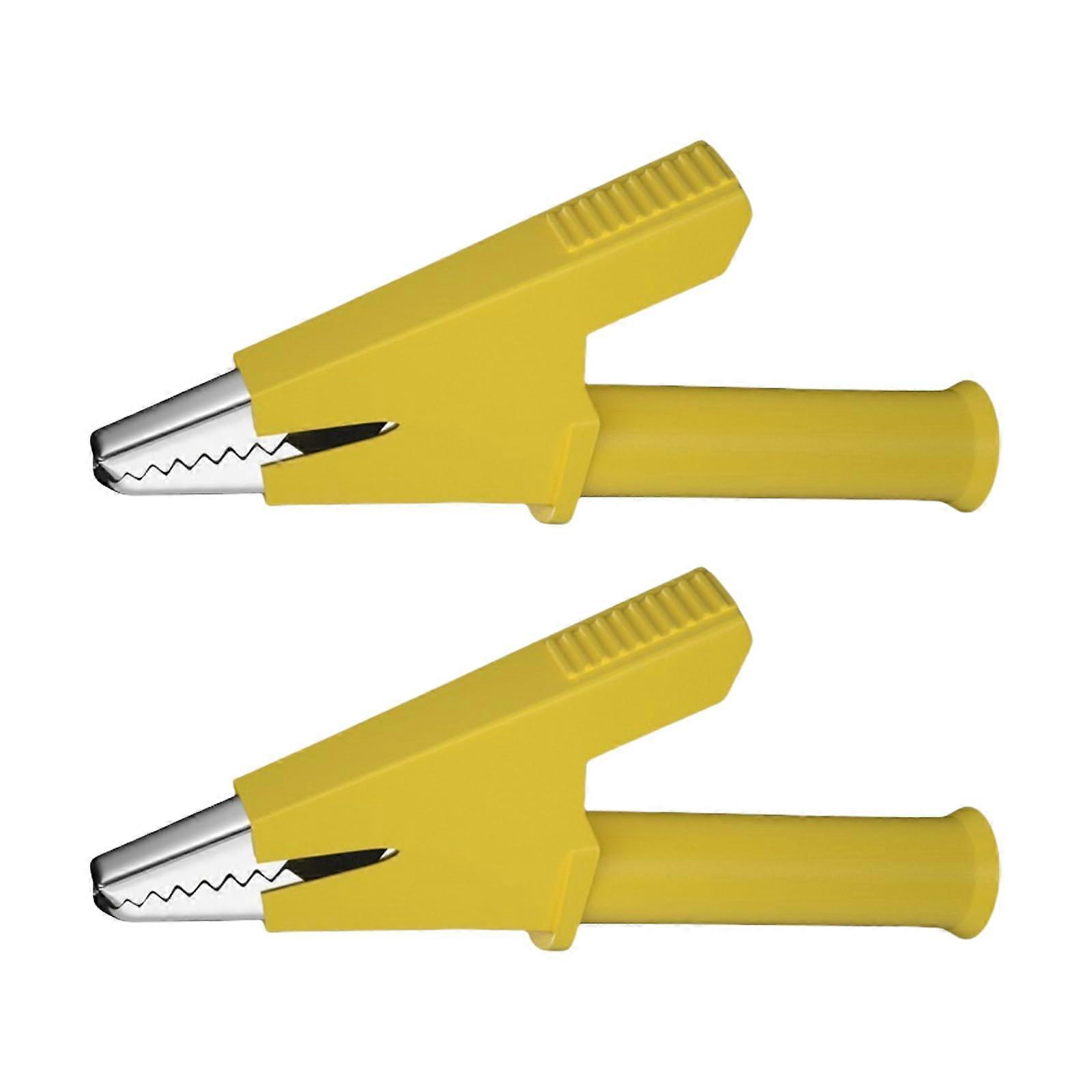 10 Mm Open Test Clip With Integrated 4 Mm Plug Tail Laboratory Testing Accessories For Laboratory And Electro Projects Yellow
