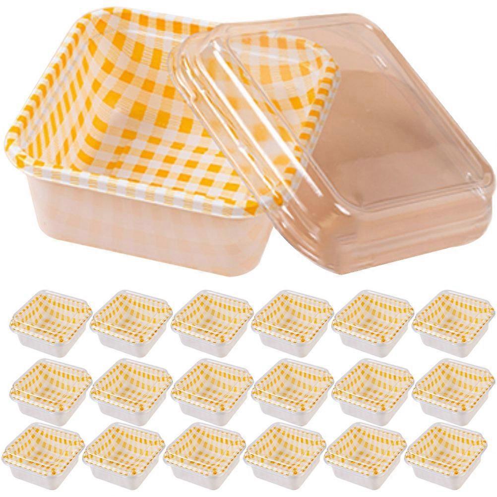 Snack Packaging Box Square Shape PET Material Bakery Container for Home Users 50 Sets