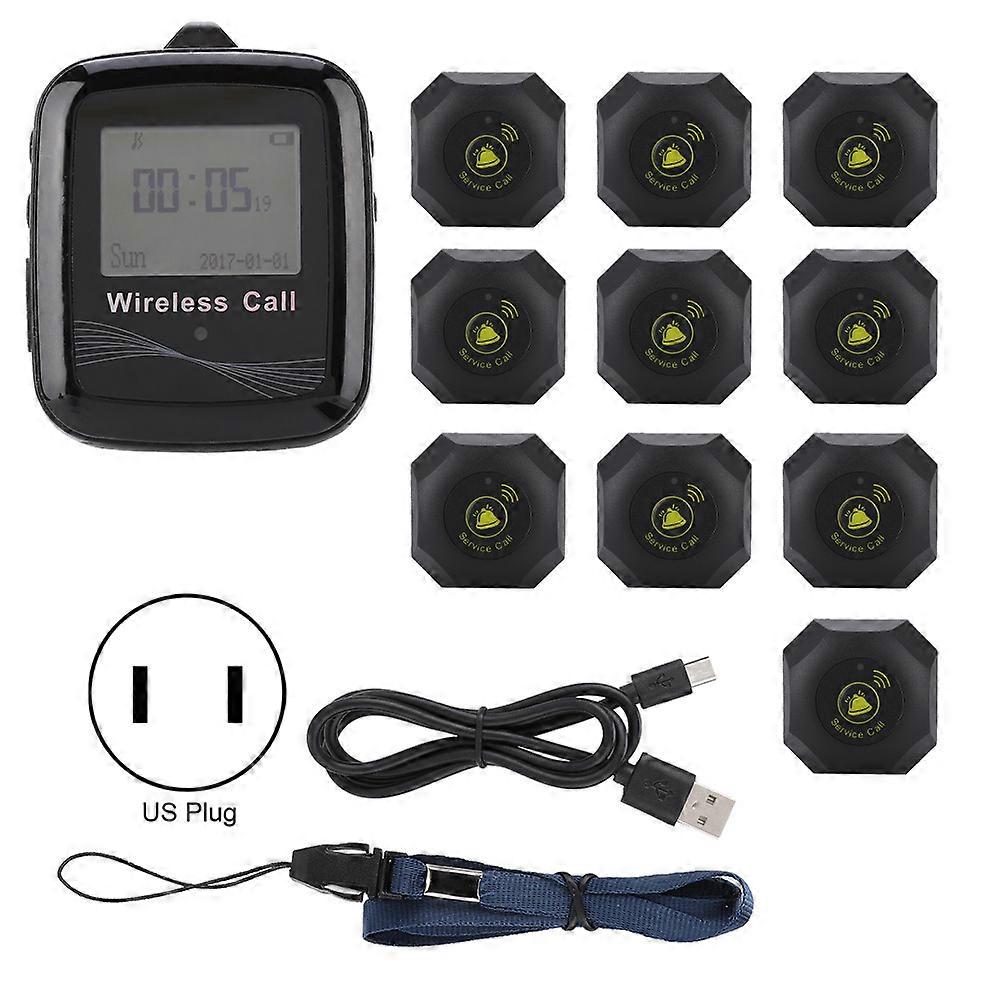 Restaurant Paging System Black Mobile Receiver 10pcs Black Wireless Pager