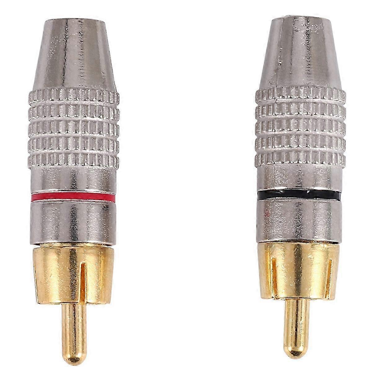 20 Pcs RCA Plug Audio Video Locking Cable Connector Gold Plated Edition 0710