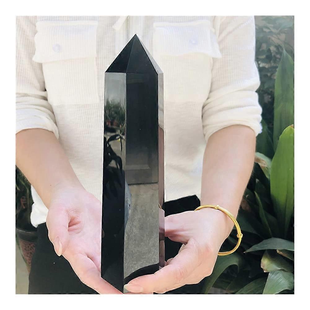 15 cm Natural Obsidian Obelisk Point Quartz Crystal Wand Raw Stones and Minerals for Healing and Meditation
