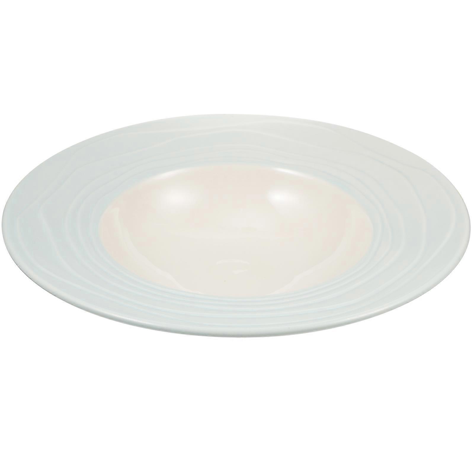 Soup Plate Large Rim Round Shape Suitable For Restaurants White 9.04x9.04in Buffet Food 1Pack